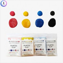 f17 이야코 칼라플라스틱점토200g (4가지칼라택1), 색상/빨강