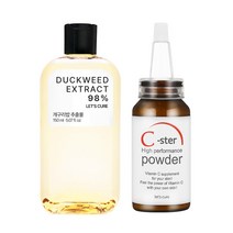 레츠큐어 비타민파우더+개구리밥 추출물 토너 150ml 자연추출물 진정토너 스킨팩 닦토 환해지는 피부결