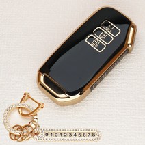튜모 기아 K3 K5 K7 K8 K9 스포티지 쏘렌토 카니발 EV6 니로 스팅어 모하비 레이 모닝 TPU 골드라인 스마트키케이스 키링, KN-02, 골드오링-블랙