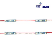SS라이트 LED 슬림 미니 3구모듈 1묶음 100개 저와트 간판조명 사인조명 28%, 0.24W 전구색 3000K