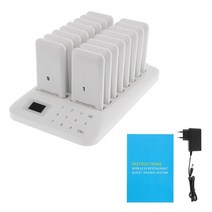 Calling System Wireless Paging Queue 16 Channels Restaurant Pager Waiter for Coffee Shop Queuing, 02 White_01 EU