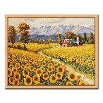 아트홀릭 보석십자수 43x54cm 풍경 십자수 DIY 비즈 액자, D614_해바라기농장