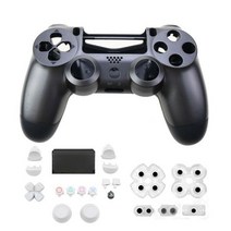 YuXi 교체 전면 후면 케이스 하우징 쉘 PS4 5.0 JDS-050 JDM 055 컨트롤러 버튼 키트 터치 및 전도성 고무 패드, [04] E