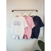 반에이크 여성용 스마일링 단가라 티셔츠