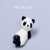 수저받침대 개 세라믹 팬더 젓가락 스탠드 홀더 숟가락 포크 칼 나머지 랙 레스토랑 테이블 책상, 4