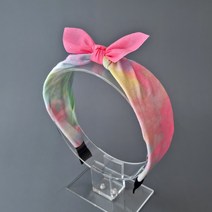 물나염 네온 여아 여름 머리띠 아동 꼬임리본 유아 헤어밴드 초등 반다나