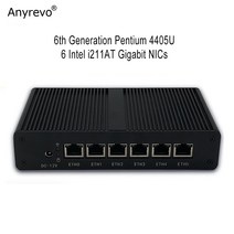 미니PC 컴퓨터 초미니 초소형 산업용 피씨 6 세대 펜티엄 4405U Pfsense 라우터 서버 6x1000M Lan 인텔 I211 Windows10 리눅스 HD VGA 듀얼 디스, [01] pfSense, [04] EU, [03] 8GB DDR4 64GB SSD