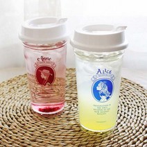 폭시샵 세계문학 투명 리유저블 텀블러 캐릭터 친환경 콜드컵 워터보틀 보온 보냉 홈카페 커피 음료, 빨간머리앤