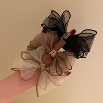 뽀기 러블리 큐빅 쉬폰 리본 헤어슈슈