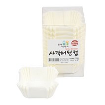 흰색 사각 머핀컵 200매/베이킹컵/유산지컵, 단품