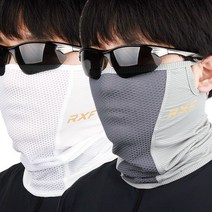 RXF 맥스7 1+1 앞면메쉬 여름 냉감 골프스킨 멀티스카프 파크골프, 화이트+그레이