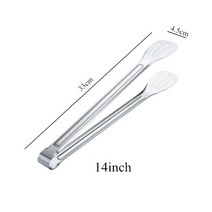 빵집게 Stainles Stl Food Tong Non스틱 Serving Barbecue Anti Heat Bread Clip Salad BBQ Tool, 14 Inch