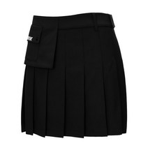 볼빅 여성 골프 벨트 포켓 플리츠 큐롯 스커트 VLCUM215 BK
