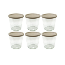 WECK 기본형 유리몸체 6p + PE 뚜껑 베이지 6p 세트 No.742, 580ml, 2세트
