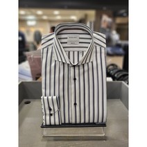 NC불광점 예작 *** 요즘대세 연예인 스타일***면100 깔끔하고 이지적인 네이비 불규칙 변형 스트라이프 와이드카라 슬림핏 긴팔 셔츠 YJ2SUS523NY