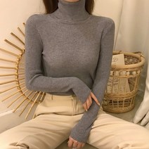 스팩트 아린 여성 니트 골지 목폴라 긴팔 티셔츠 15 color