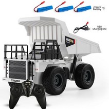 1:20 RC 굴삭기 덤퍼 자동차 2.4G 원격 제어 엔지니어링 차량 크롤러 트럭 불도저 소년 어린이 크리스마스 선물 장난감 건설 장비 아이들 가족 유아 즐거운, White dumper 3B