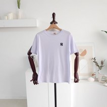 [메이룸] 1 1 미니ny반팔 레터링 프린트 자수 반팔티셔츠