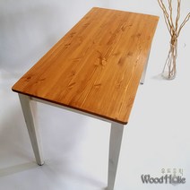 우드홀릭 다용도 원목책상, 직선형, 네츄럴브라운