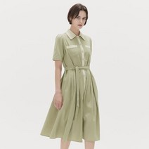 마리끌레르 린넨 배색 플리츠 원피스 MACBOP04M5