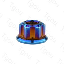 Tgou-티타늄 너트 M6/M8/M10/M12/M14/M16 바이크 오토바이 자전거 자동차용 플랜지, 08 M12 Pitch 1.5, 04 Burning Blue