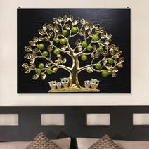 홈인데코 거실그림 풋사과 부엉이액자 벽장식 부조액자 집들이 개업선물