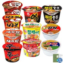 더블비 농심 오뚜기 용기컵 사발면 10종 (신큰+새큰+튀김큰+진매큰+열큰+참깨큰+오짬큰+너구리큰+육사발+김치사발)+더블비카드거울, 1세트