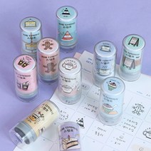 아이코닉 다이어리 스탬프 (다꾸 꾸미기 칭찬 캐릭터 만년 자동 도장), 01 GOOD