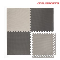 [BATU] 휘트니스 퍼즐 바닥매트 12mm 60cm x4장 1세트, 블랙 (4장 1세트)