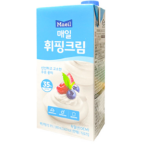 Maeil 하늘색 매일유업 휘핑크림 35% 1L, 1개입