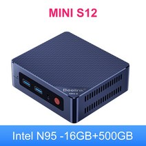Beelink 미니 PC 데스크탑 S12 N100 NVME Win 12 세대 8GB 256GB SSD, 없음, 4.Intel N95 16G500G - 미국