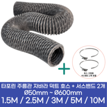 알류미늄(AL 은박) 후렉시블 덕트 호스 + 서스밴드 2개 직경 50mm ~ 500mm 타포린 pvc 후드 자바라 닥트호스 주름관 덕트자재 부속 화장실 욕실팬 알루미늄 닥트 호스, 3M, 타포린(천), 100mm(4인치)+서스밴드 2개