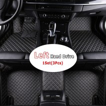자동차 플로어매트자동차 바닥 매트 방수 가죽 카펫 골프 7 2013 폭스바겐 vw용, 02 LHD(3pcs)black black