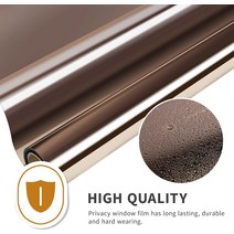 테프론시트 자기 접착제 거울 창 필름 들어 갔어 비닐 유리 착색 U 보호 스티커 태양 음영, 40x200 cm, 03 brown-silver