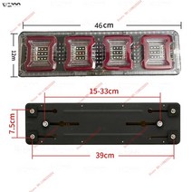 카고트레일러 캠핑 미니 카고트레일러 2pcs 자동차 LED 트레일러 트럭 후면 테일 라이트 중지 브레이크 신, 01 46cm