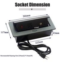 완속 가정용 전기미국 플러그 USB 충전 및 켜기 끄기 버튼 댐핑 느린 팝업 데스크탑 개폐식 전기 소켓 콘, 01 은_02 EU_01 1