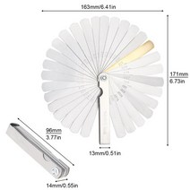 디지털 측정기 나사 피치 게이지 16/ 32 블레이드 조합 감촉 미터법/제국 필러 0.04-0.88mm 두께, 01 32 pcs 0.04-0.88mm