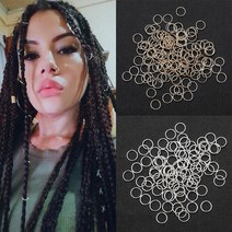 50 개몫 믹스 컬러 매력 헤어 브레이드 드레드 락 비즈 클립 커프스 링 쥬얼리 dreadlock 걸쇠 액세서리 헤어 링, style18 5pcs 실버