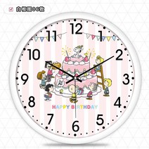 해외배송 스누피 귀여운 만화 시계 거실 벽시계 크리 에이 티브 북유럽, 17. 흰색 상자 06