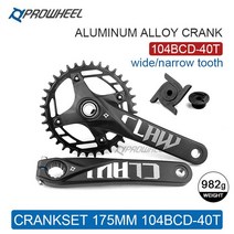 PROWHEEL CLAW MTB 크랭크셋 스틸 104BCD 170mm 175mm 32 T 34 T 36 T 38 T 40T BB mtb 12V 크, 08 175MM 40T NO BB