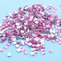 비즈 꾸미기 공주 목걸이 팔찌 만들기 사각네모큐빅 연한핑크 DIY사이트 D.I.Y