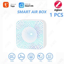 TuyaZigbee 스마트 공기 품질 모니터 CO2 센서 미터 VOC HCHO PM2.5 가스 측정기 자동화 알람 온도 습도, 01 1 피스S