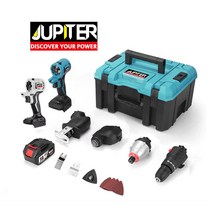 주피터 멀티드릴 콤보셋트 10종 5종 JMD20-401B 무선 충전 컷쏘 멀티커터 샌더 함마 마끼다 배터리 호환, 10종세트+배터리4.0 (2개)+충전아답타, 2개