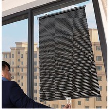 롤스크린 차량 햇빛가리개 창문 카커튼 블라인드 흡착식 2개세트, 소형2개
