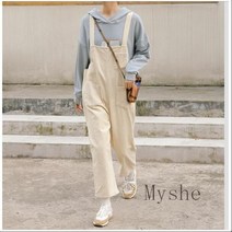 [Myshe]여자 캐주얼 빅사이즈 코듀로이 멜빵 팬츠 LL1 WJ1101