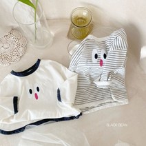 그리미랍빠티셔츠 키즈 봄아동복 아기코디 남아 여아 블랙빈