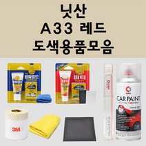 닛산 A33 레드 주문 자동차 붓펜 카페인트 도색 스프레이 퍼티 컴파운드 차량용, 닛산:종이사포 1200방
