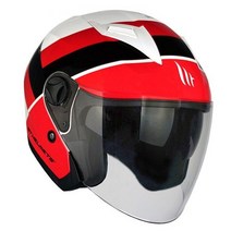 엠티 볼레바드 오토바이 하프페이스 젯트 헬멧 GLOSSY WHITE + BLACK RED, GLOSSY WHITE + BLACK + RED
