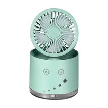 선풍기 USB 선풍기 가정용 기숙사 가습 무드등 접이식 탁상팬 선물, 초록색