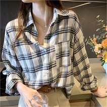 셀러허브 여성패션 2컬러 체크남방 셔츠 DS-BB178